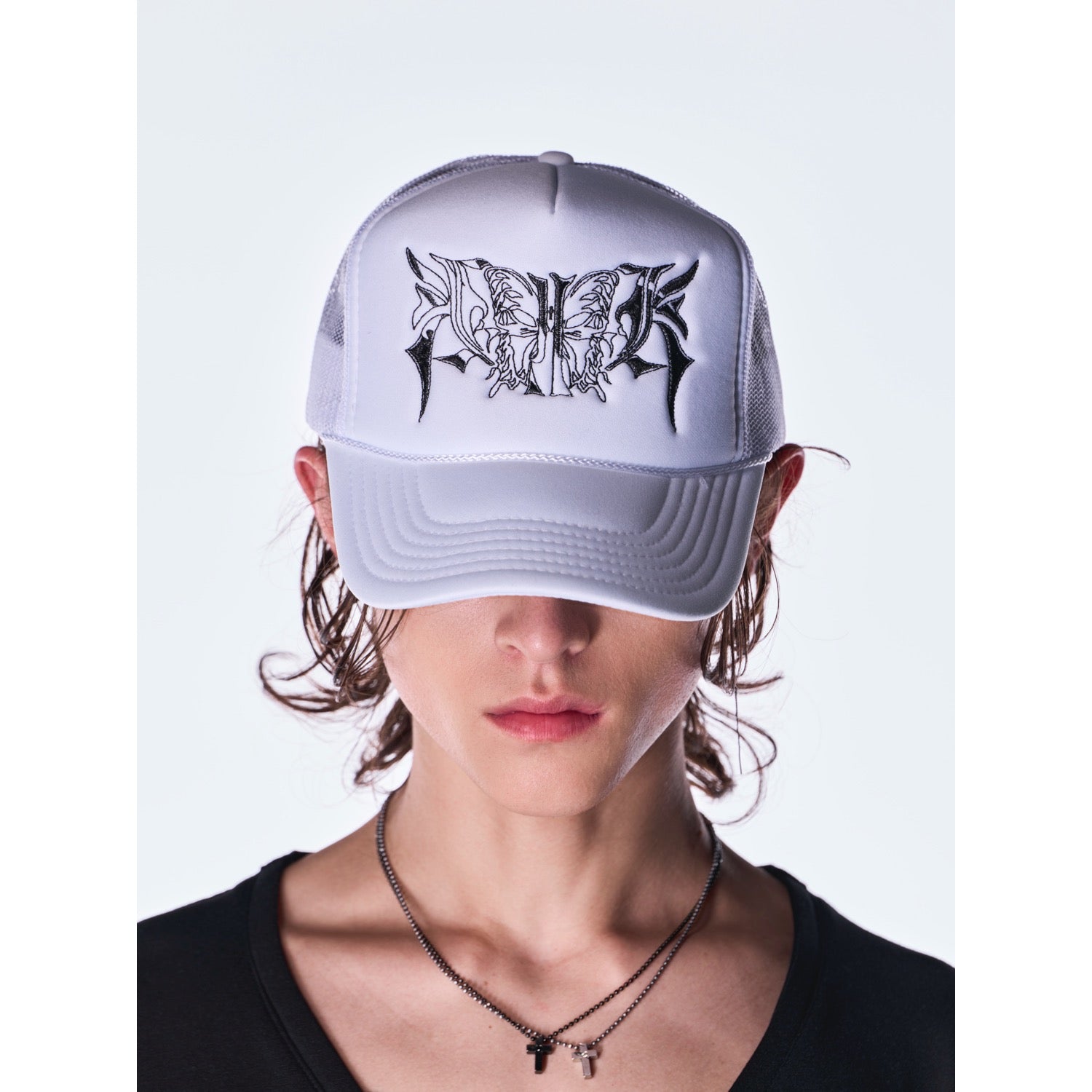 kiryuyrik キリュウ　キリュウPythonMesh Cap kiryuyrik(キリュウキリュウ)Mesh Cap / White x BlackEmbroidery