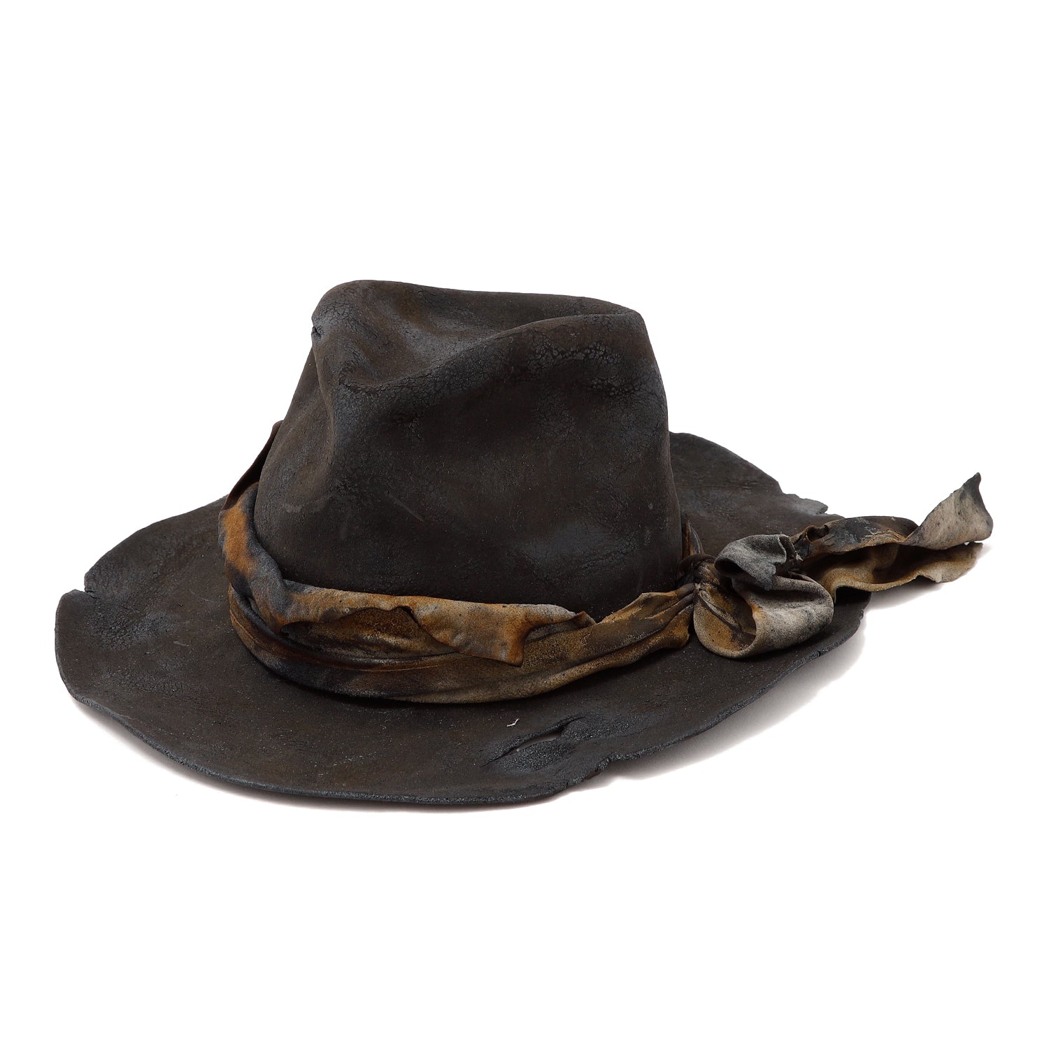 triangles hat(トライアングルズハット)Dyed Leather Rabbit Charcoal Burned Hat /  charcoal – ANRE-R SALON