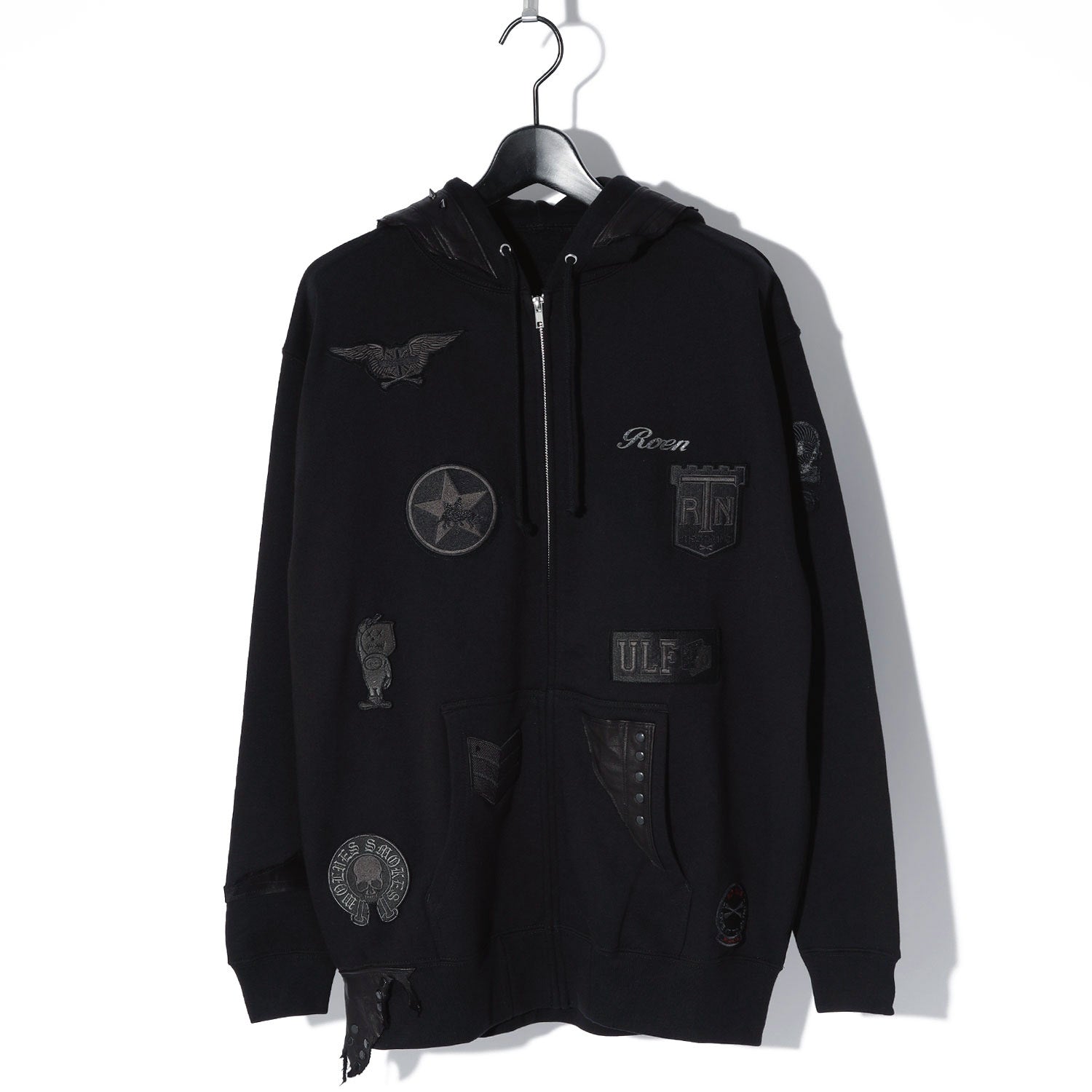Roen(ロエン) REMAKE WAPPEN ZIPUP HOODIE mono / BLACK – ANRE-R SALON