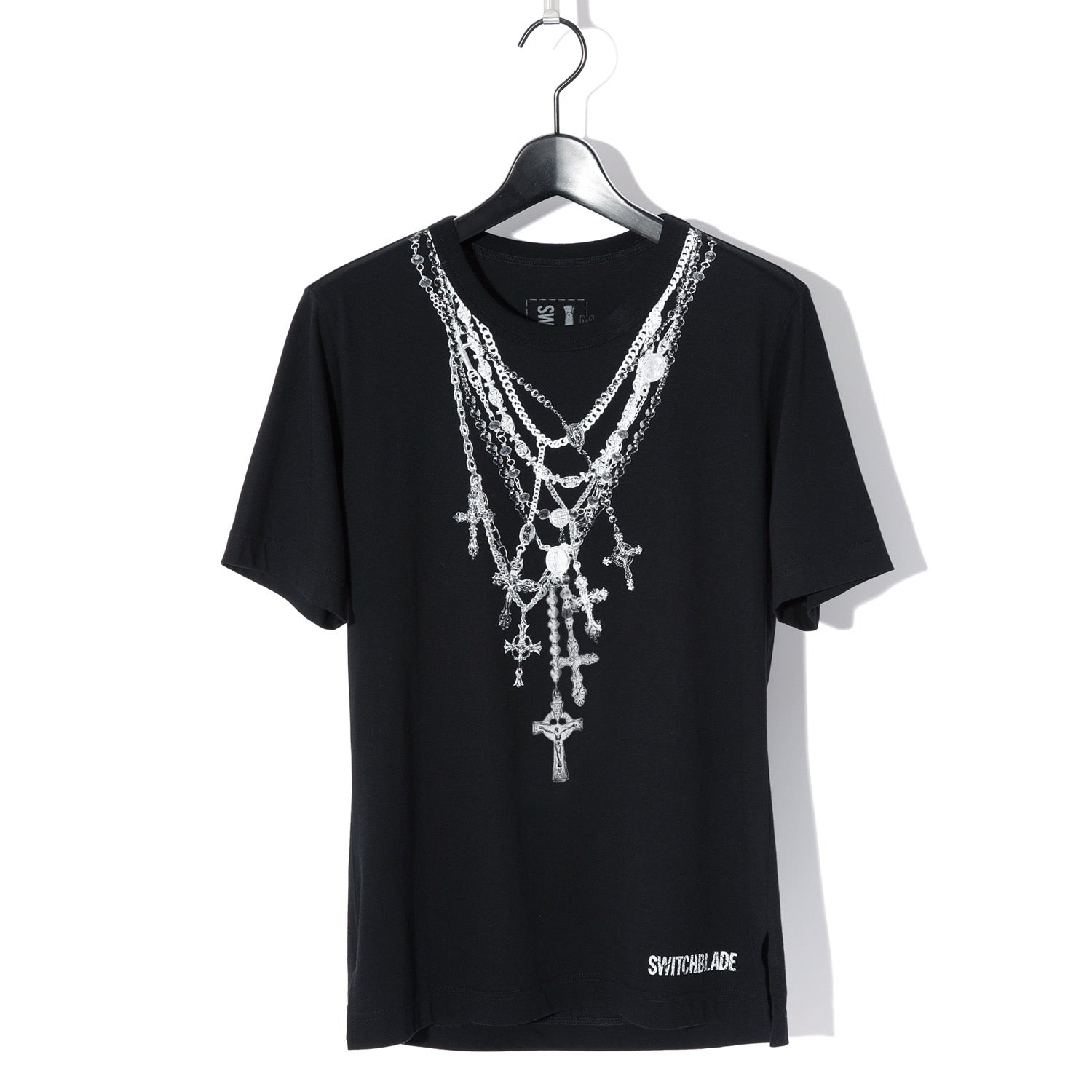 SWITCHBLADE(スイッチブレード) ROSARY NECKLACE PRINT TEE / BLACK