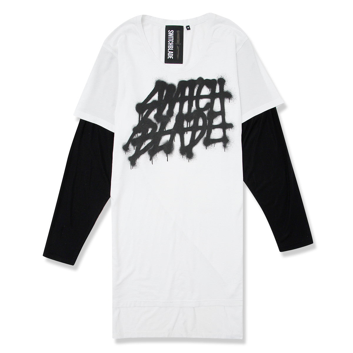 SPRAY LOGO LAYERED L/TEE / WHITE