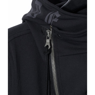 HIGH-NECK LONG HOODIE JK / BLACK