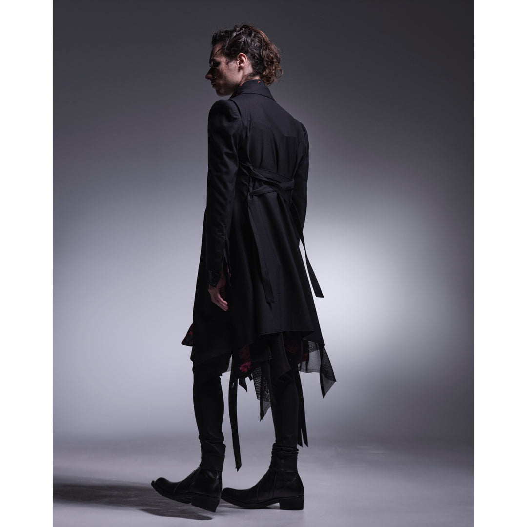 kiryuyrikキリュウキリュウ13万レオパード黒ロングジャケット豹 kiryuyrik(キリュウキリュウ)TWS Tropical LongFlareJacket / Black