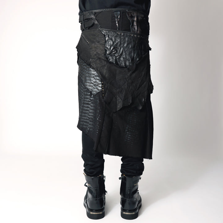 Shohei Takamiya レザー切替シャツ ロングシャツ ハンドメイド