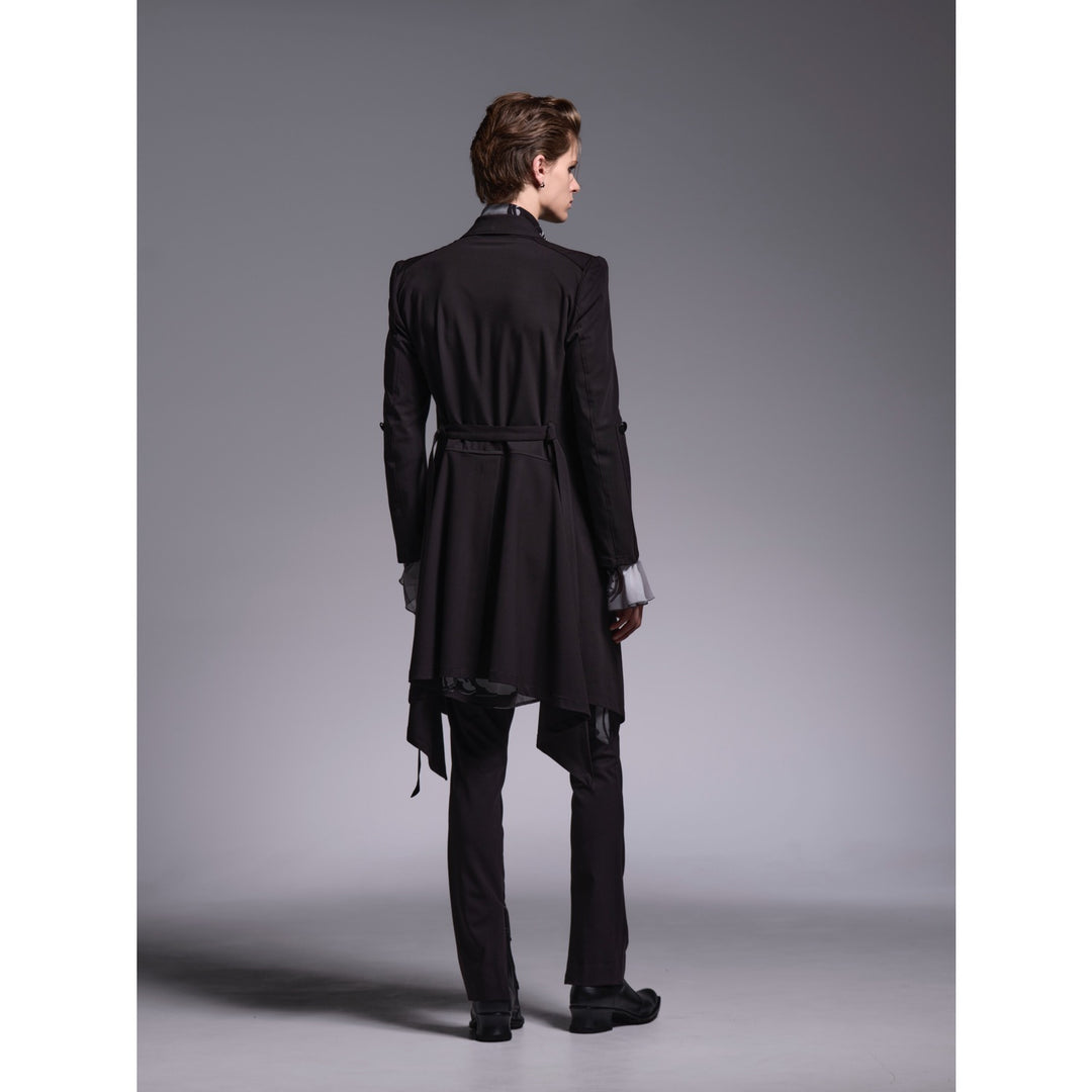 kiryuyrikキリュウキリュウ12万牛革レザー フリースベストレースアップ kiryuyrik(キリュウキリュウ)T/R Gabardine GothFlareJacket / Black
