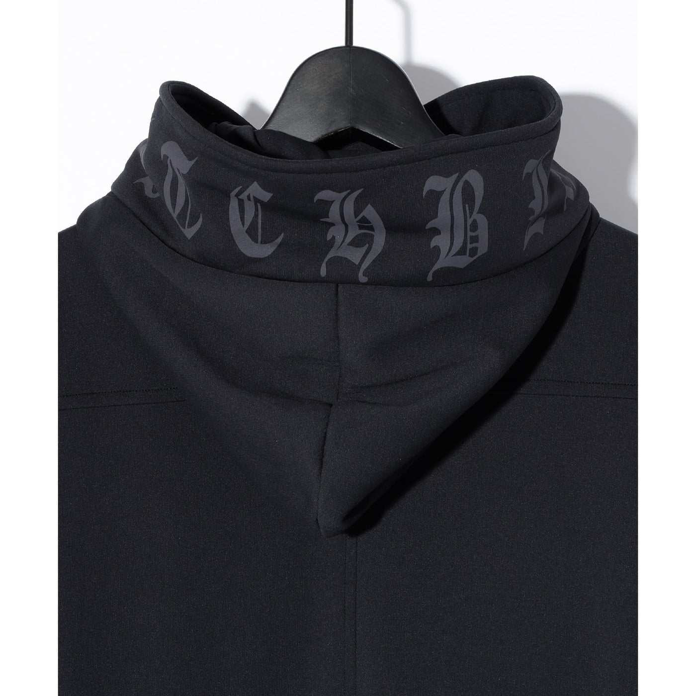 HIGH-NECK LONG HOODIE JK / BLACK