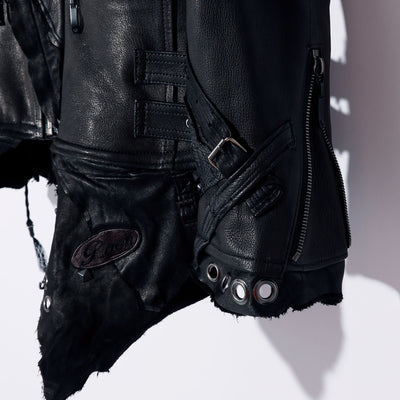 MIX-STUDDED LACE-UP RIDERS / BLACK
