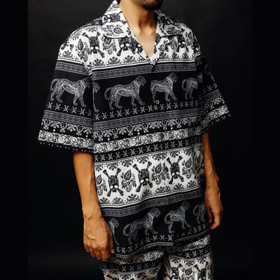 ETHNIC HALF SLEEVE SH / BLACK