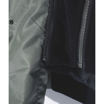 FAKE LAYERED NYLON JK w/HOOD / KHAKI