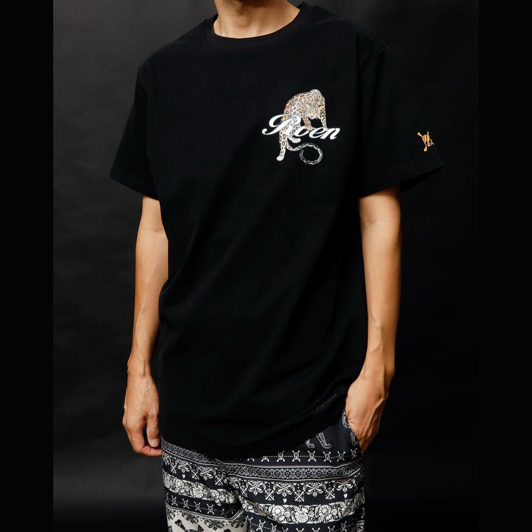 ロエン Roen 豪華で綺麗なスワロフスキー使用 ヒョウ柄 ウエスタンシャツ ロエン Roen 豪華で綺麗なスワロフスキー使用 ヒョウ柄 ウエスタン