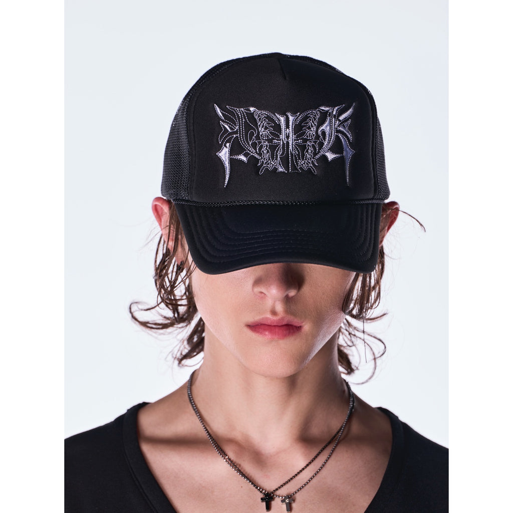 kiryuyrik(キリュウキリュウ)Mesh Cap / BlackxWhiteEmbroidery