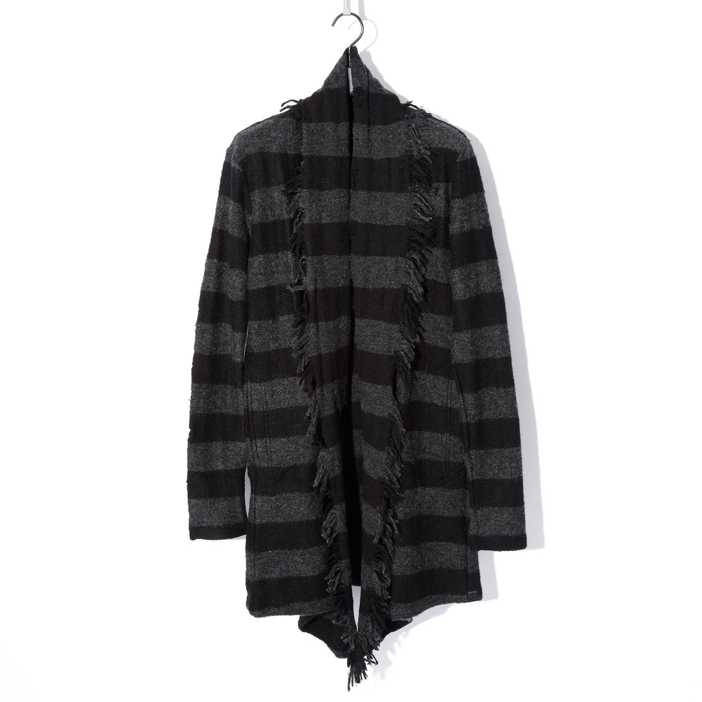 DamageBorder ShawlCardigan / Black&Gray