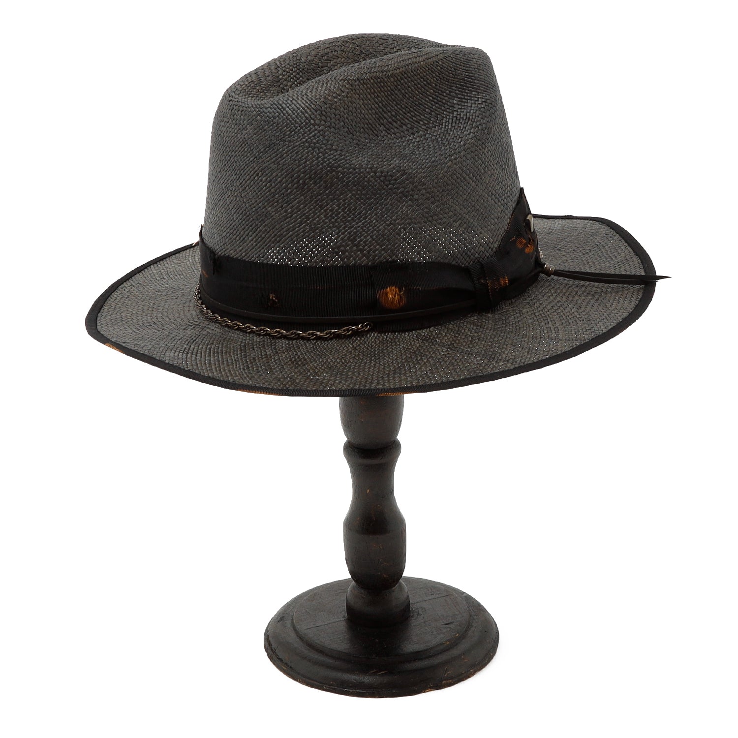 Small Triangle Hat triangles hat(トライアングルズハット) Chain Western Panama Hat / BLACK – ANRE-R SALON