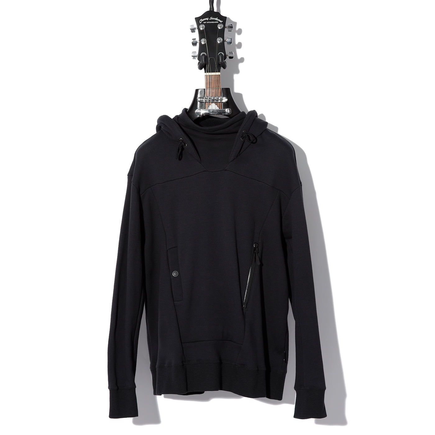 «CORDURA»NYLON HEAVY SWEAT HIGH-NECKED P/O HOODIE / B:BLACK