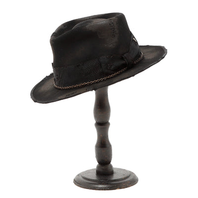 Burned Chain Fedora Hat / BLACK