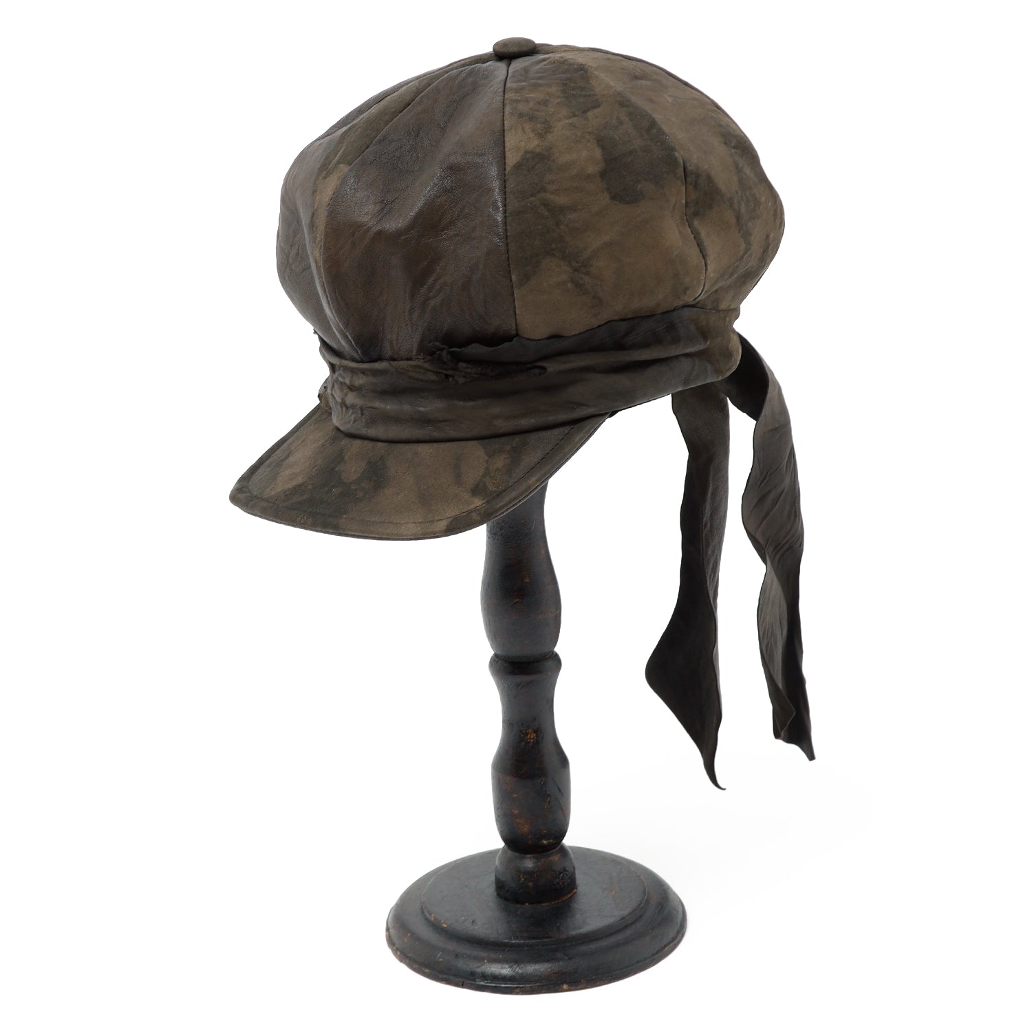 triangles hat(トライアングルズハット) Bleached Dangle Leather Casquette / BROWN ...