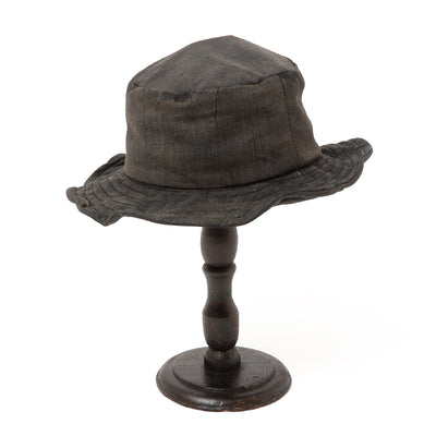 Charcoal Leather Bucket Hat  / CHARCOAL