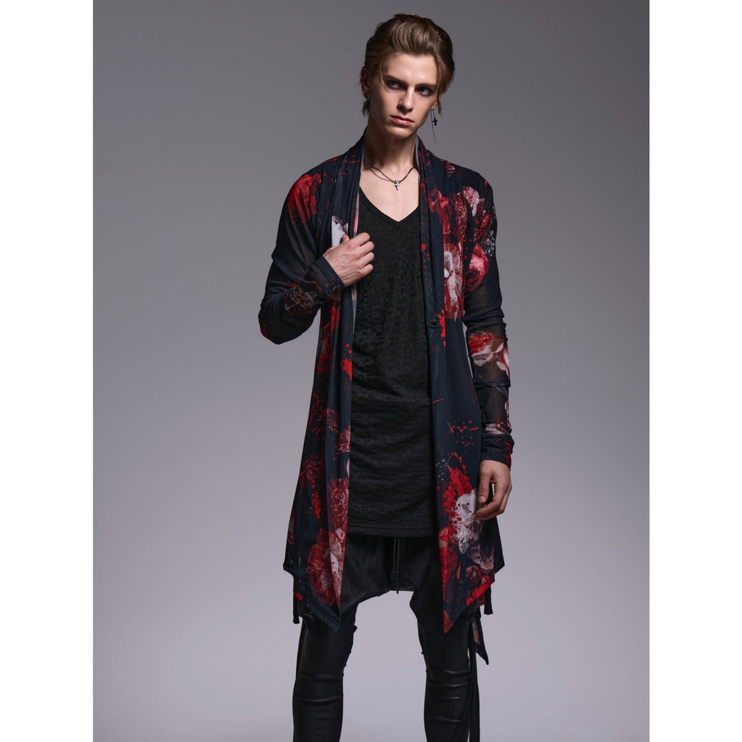 kiryuyrik(キリュウキリュウ)FloraMesh DolmanSleeveCardigan / Black