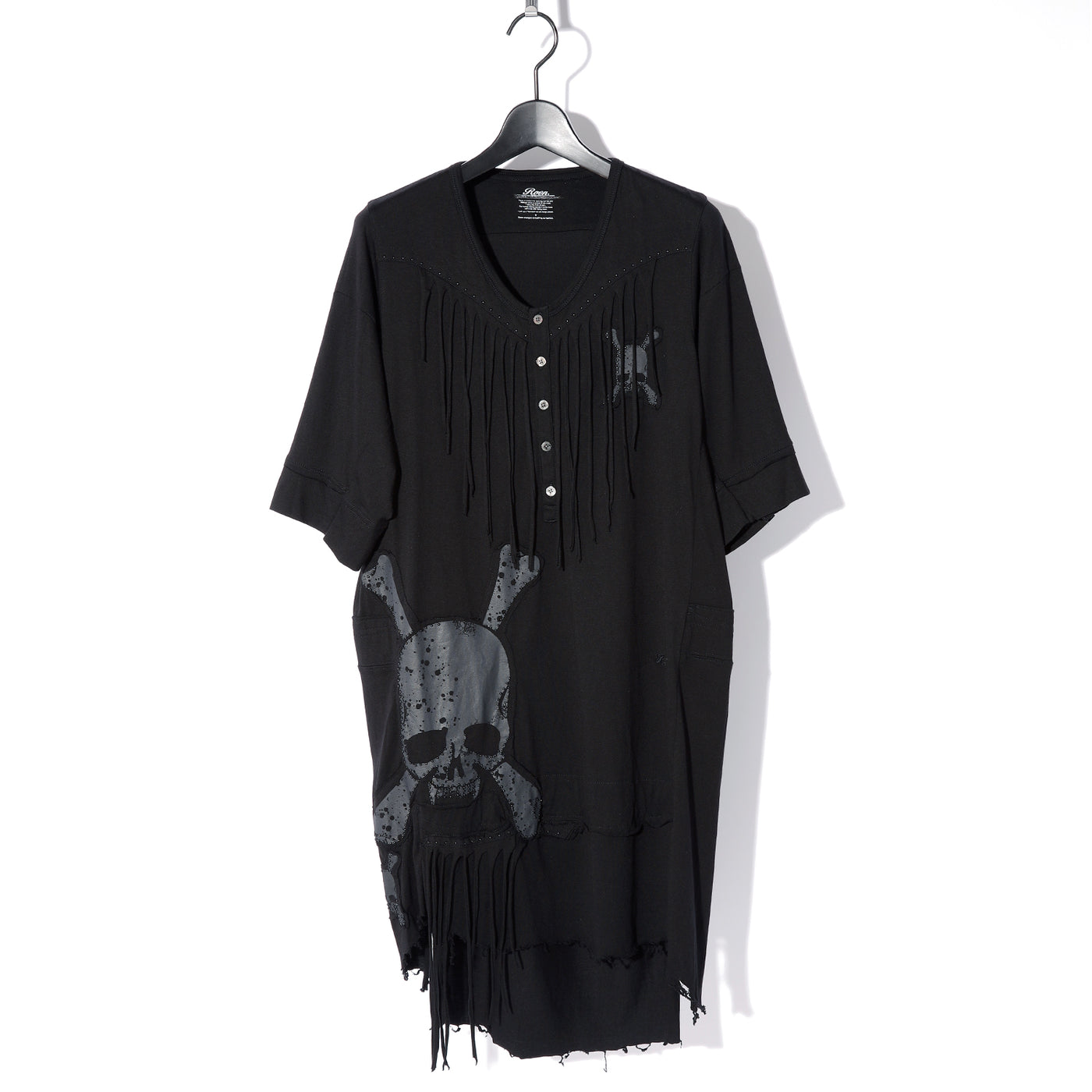 REMAKE DOCKING HENLEY NECK LONG BIG-T / BLACK