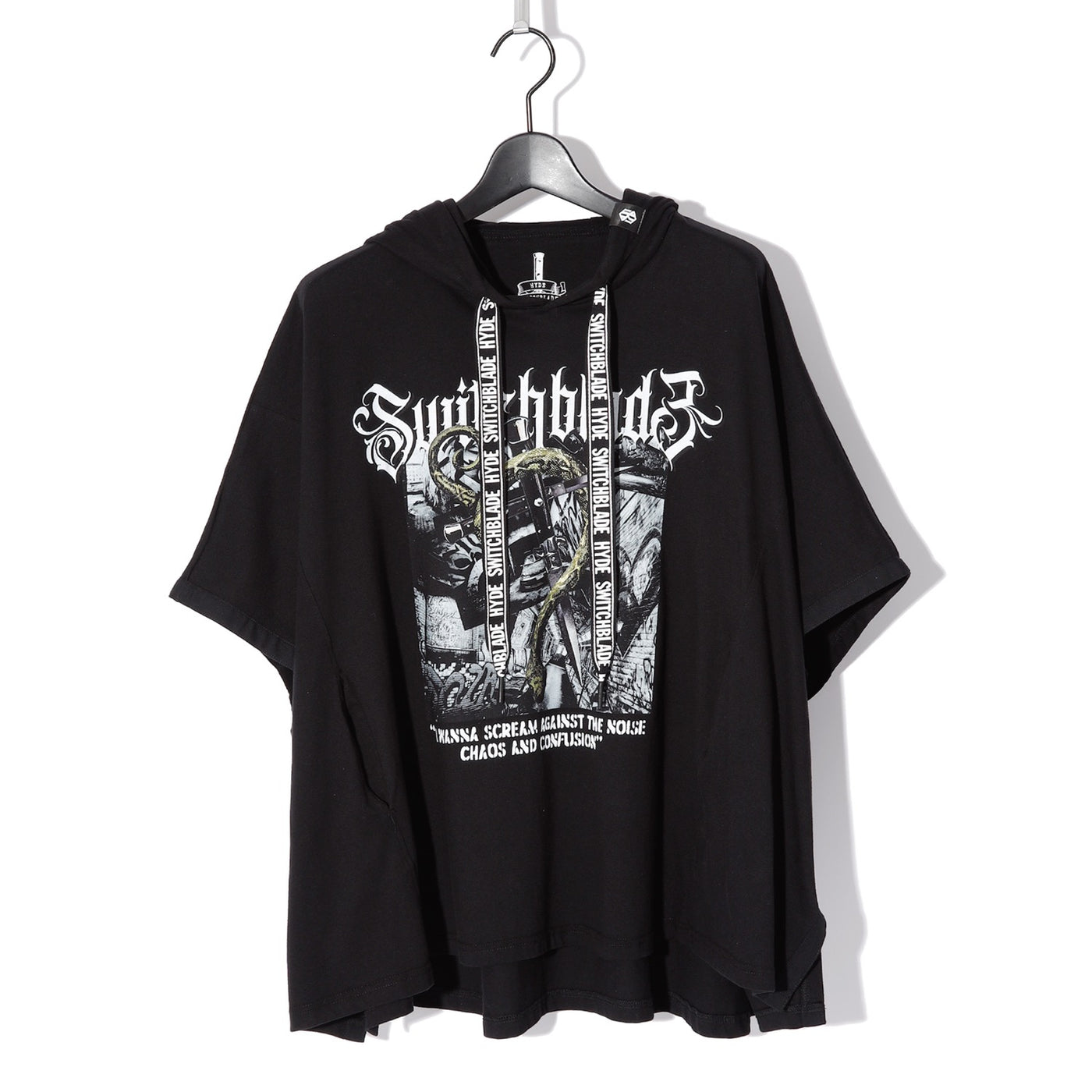 HYDE×SWITCHBLADE PONCHO T-SHIRT / BLACK