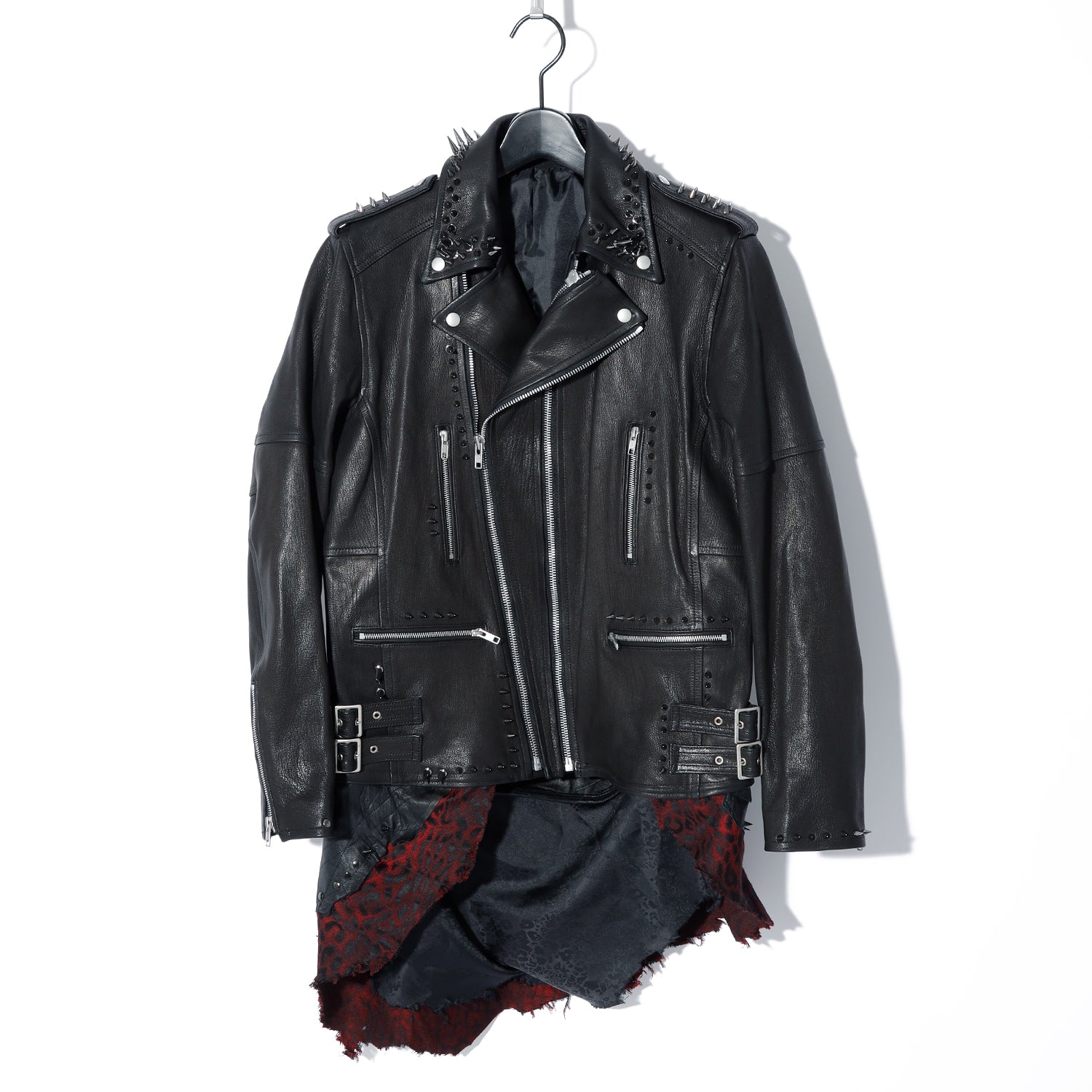 Roen(ロエン) REMAKE STUDS RED LEO SKULL RIDERS JKT / BLACK – ANRE-R SALON