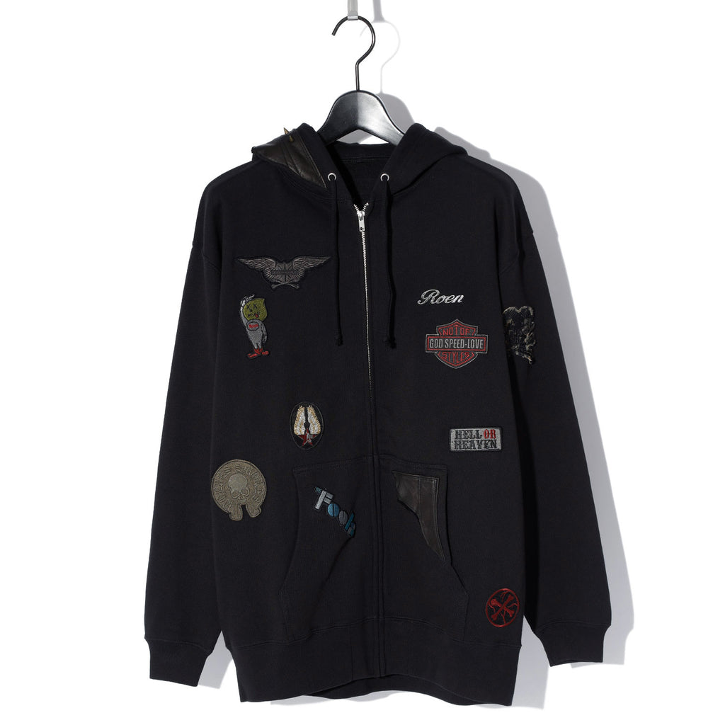 Roen(ロエン) REMAKE WAPPEN ZIPUP HOODIE col / BLACK – ANRE-R SALON