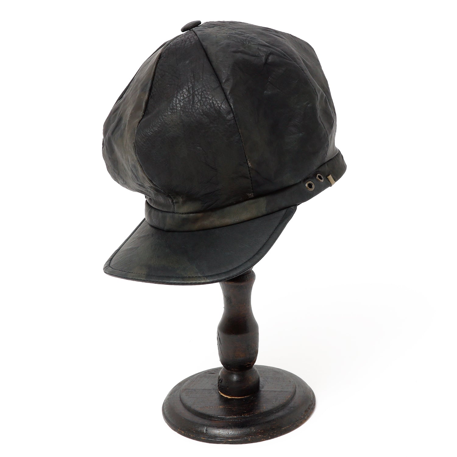 帽子 triangles hat black leather casquette triangles hat(トライアングルズハット) Bleached Leather Casquette
