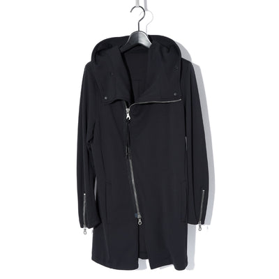 HIGH-NECK LONG HOODIE JK / BLACK