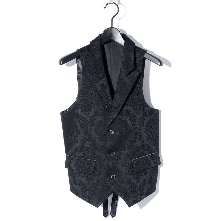 SWITCHBLADE(スイッチブレード) PEAKED LAPEL JACQUARD VEST / BLACK