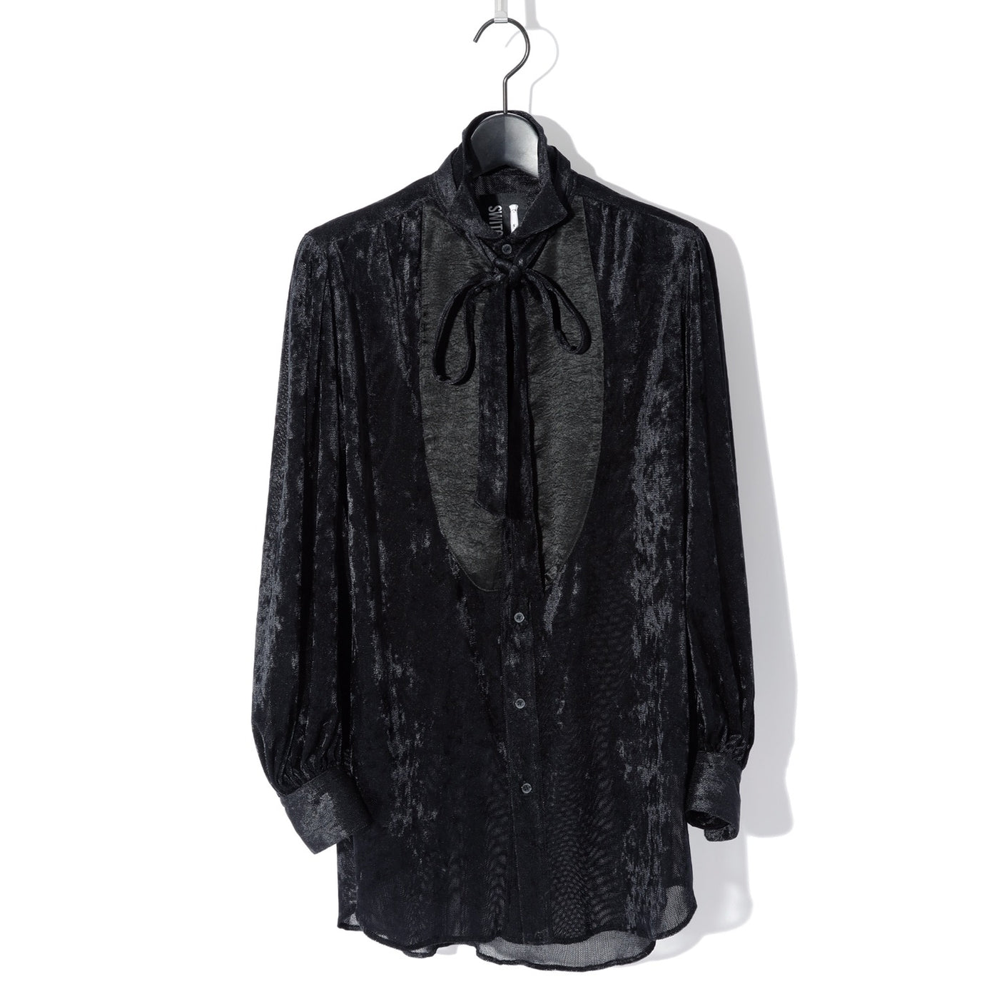 VELOUR VEIL PIRATE SHIRT / BLACK