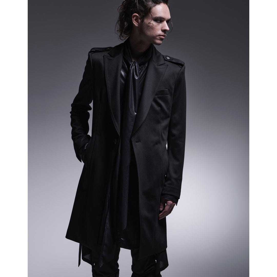 kiryuyrik(キリュウキリュウ)EpauletPeackedLongJacket / Black