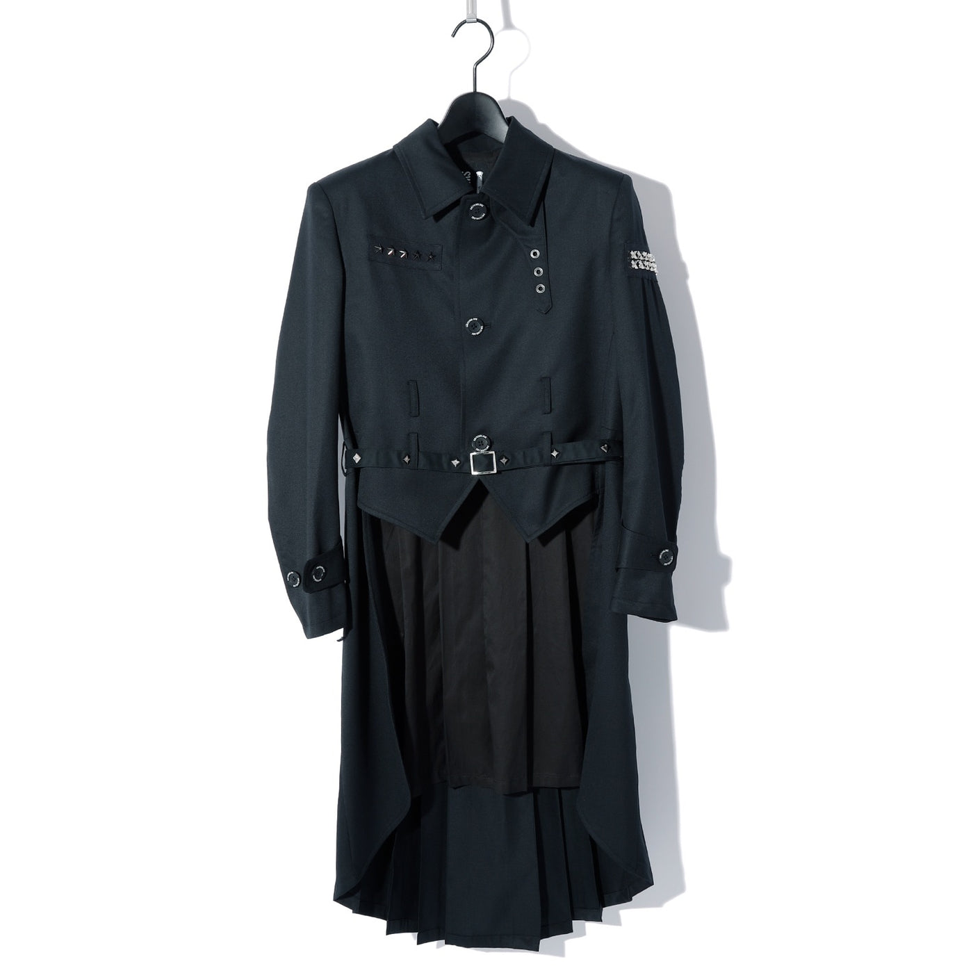 PLEATED TAILCOAT w/STUDS / BLACK