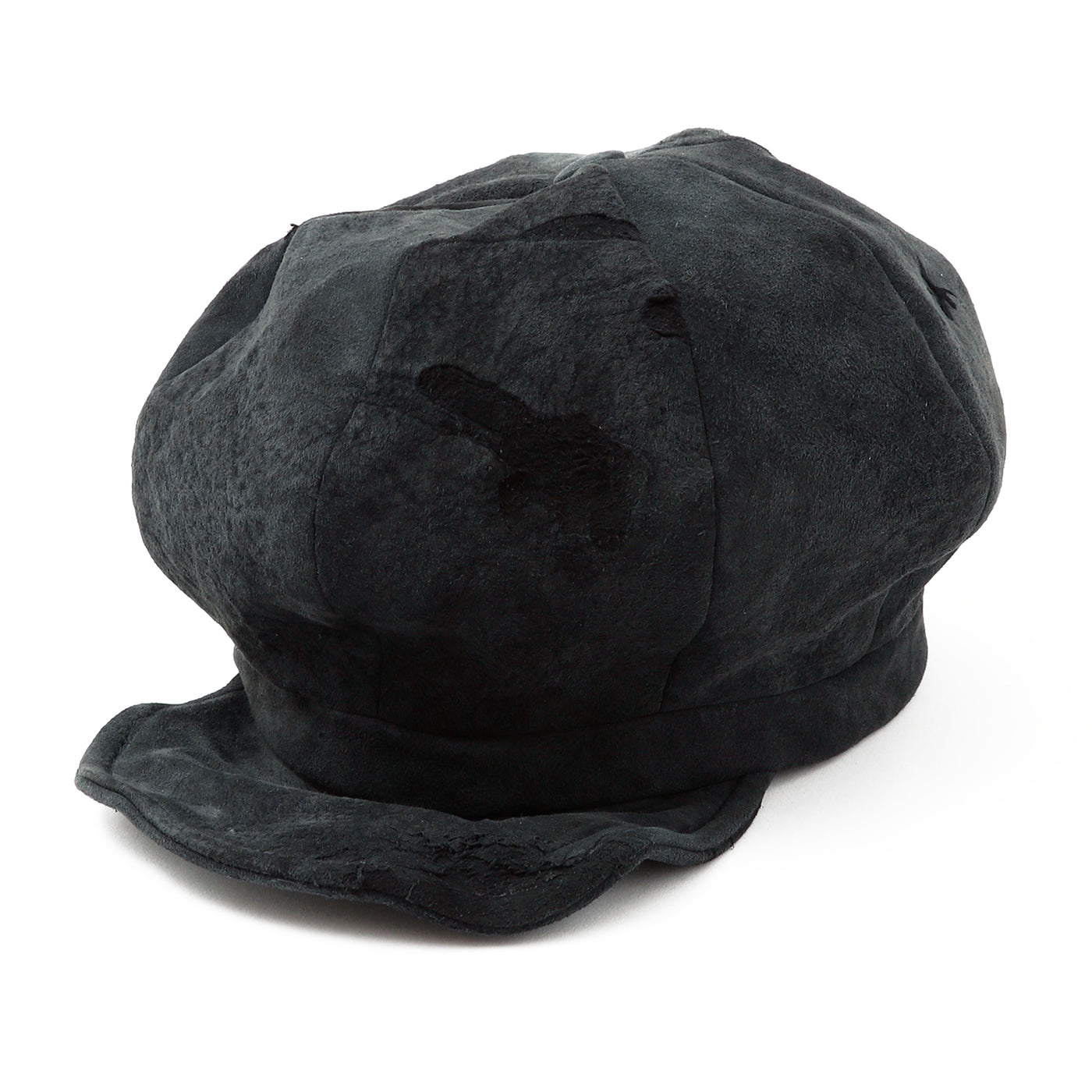 Processed Leather Casquette / BLACK