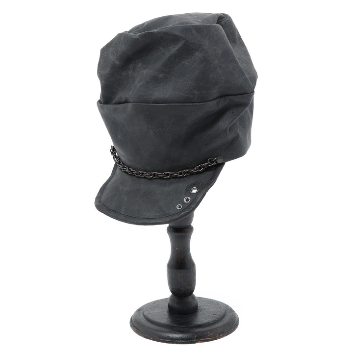 トライアングルズハット triangles hat レザーキャスケット 黒レザー triangles hat(トライアングルズハット) Leather Chain Turn Cap