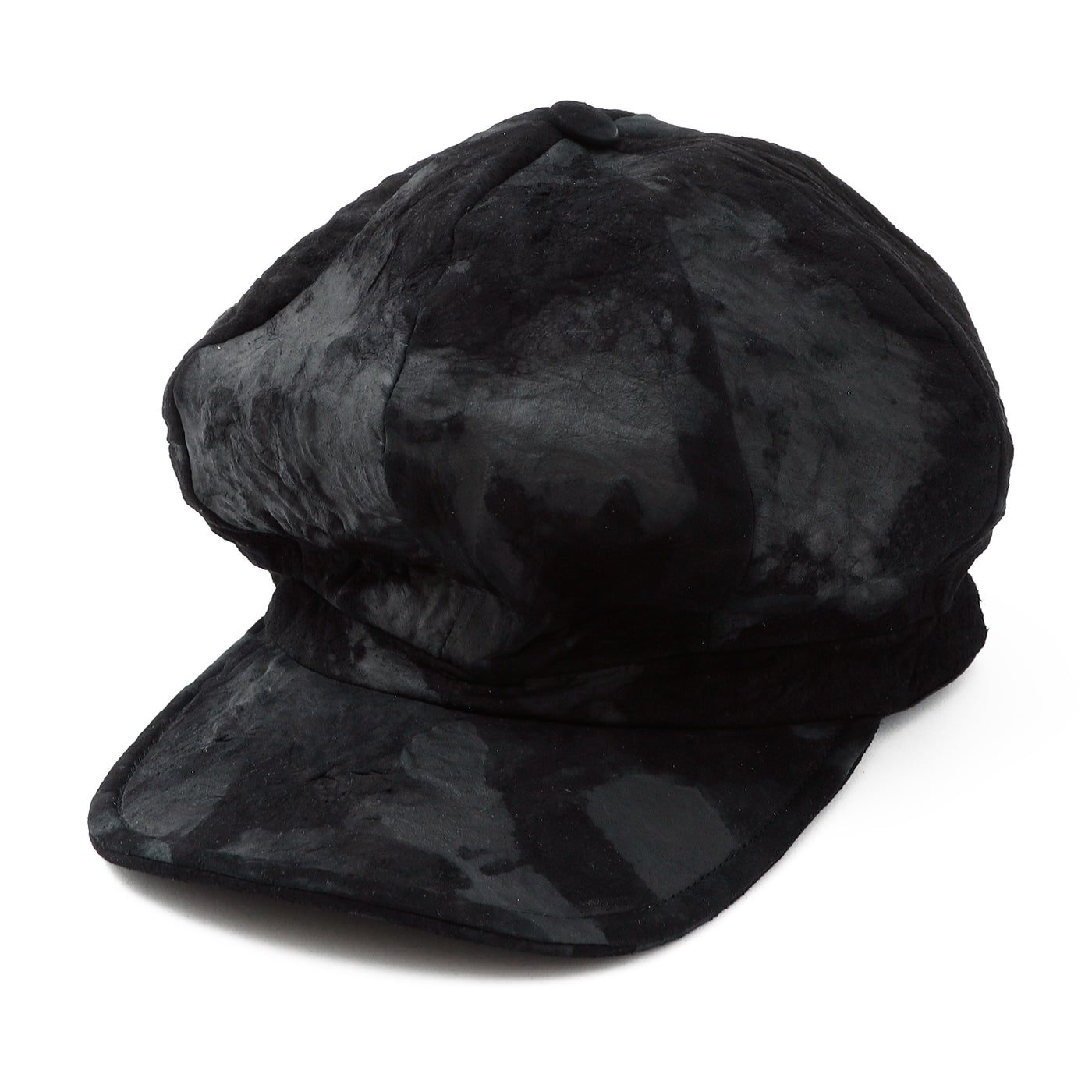 Bleached Leather Casquette / BLACK