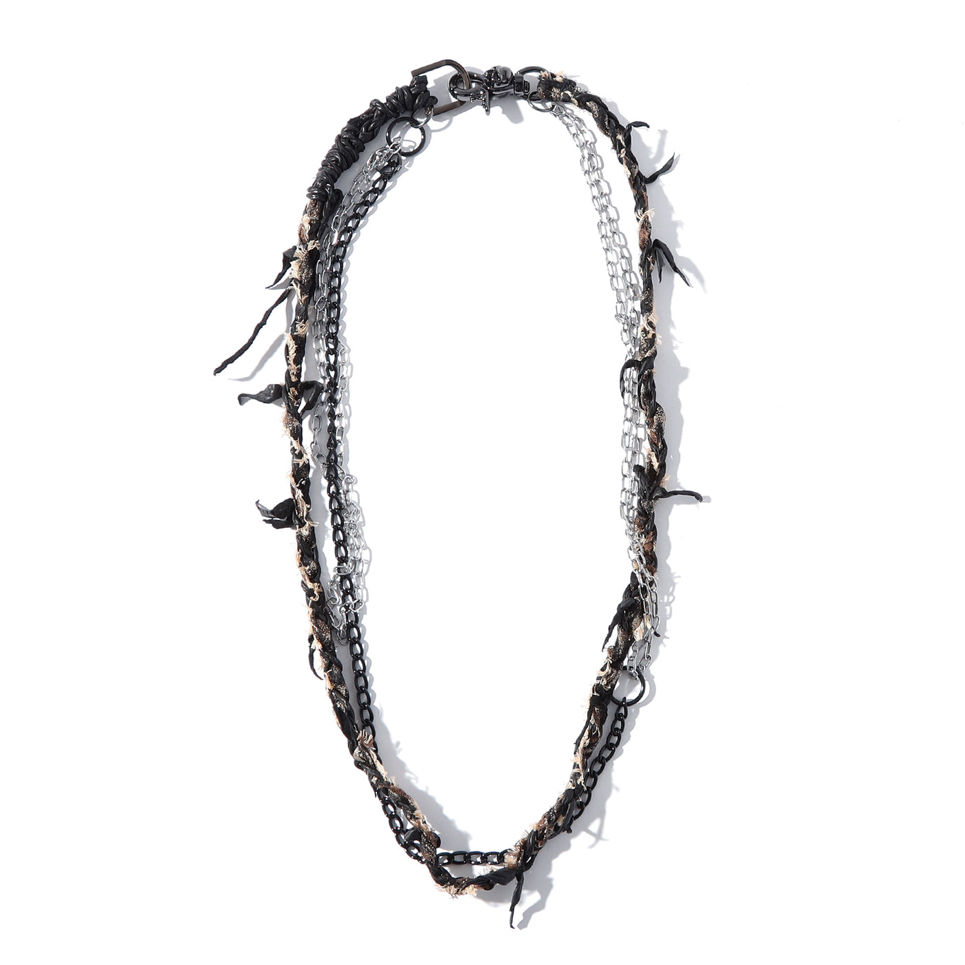 REMAKE LEATHER LEO MIX NECKLACE / BLACK