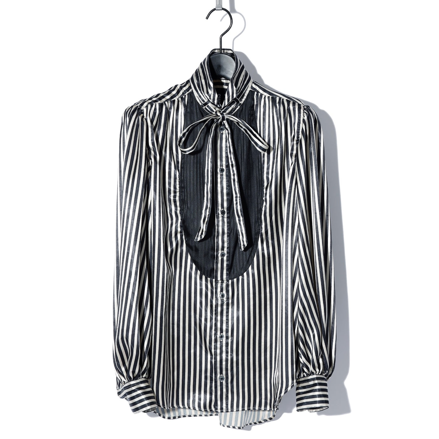 BISHOP SLEEVE STRIPED PIRATE SHIRT / BLACK STRIPE