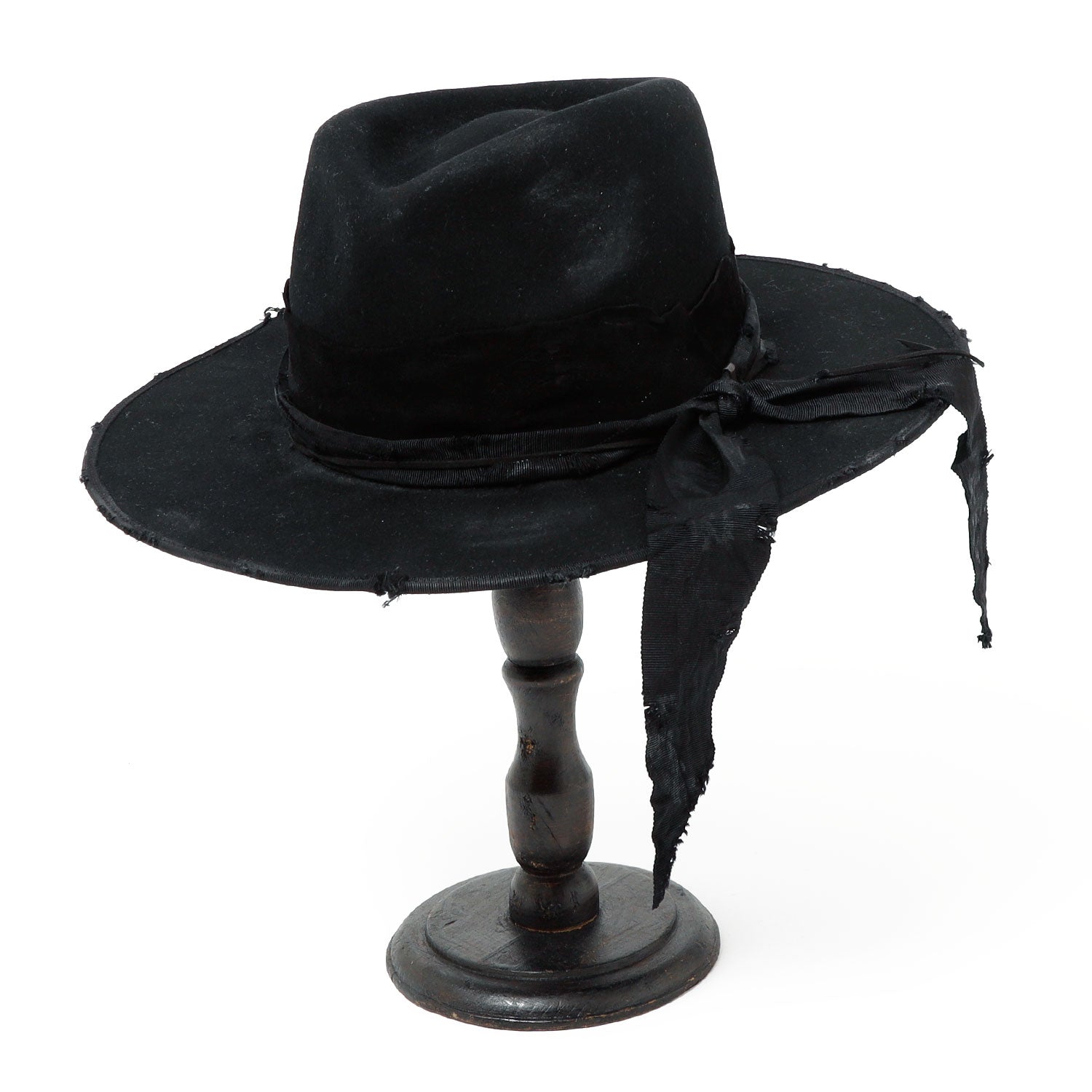 triangles hat(トライアングルズハット) Black Wide Brim Fedora Hat (western weight ...