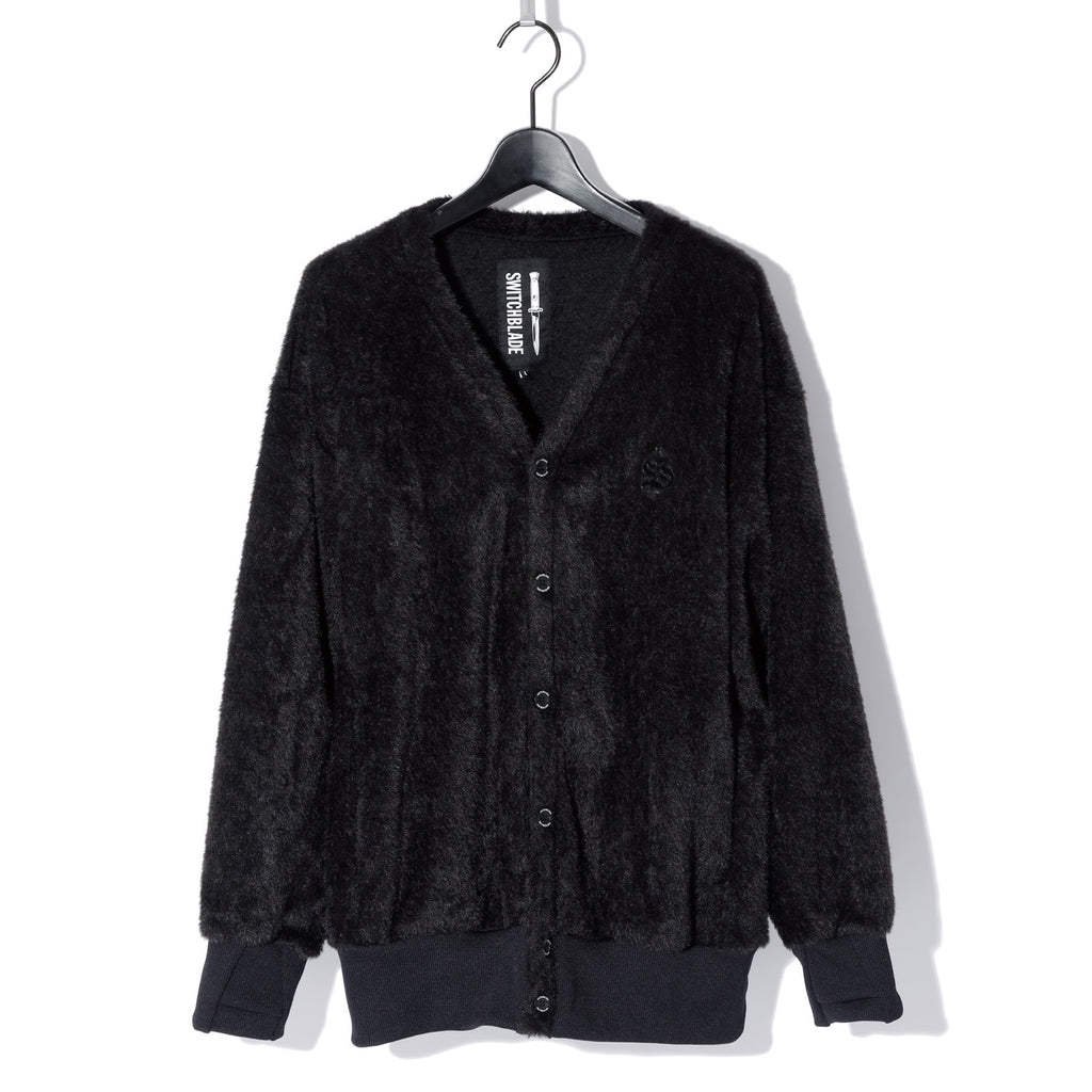 SWITCHBLADE(スイッチブレード) SB METALLIC LOGO SHAGGY CARDIGAN 