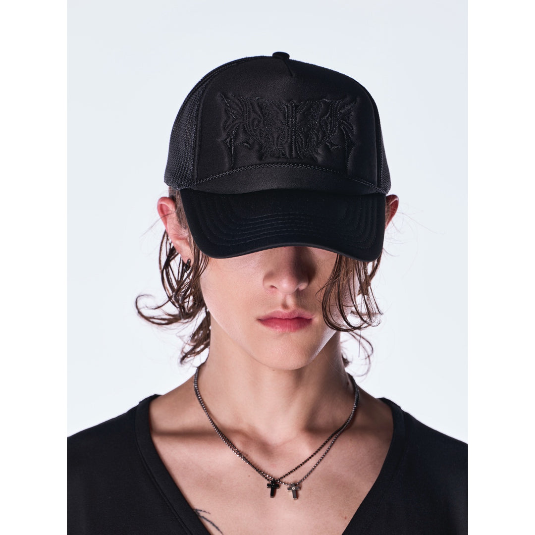 kiryuyrik(キリュウキリュウ)Mesh Cap / BlackxBlackEmbroidery