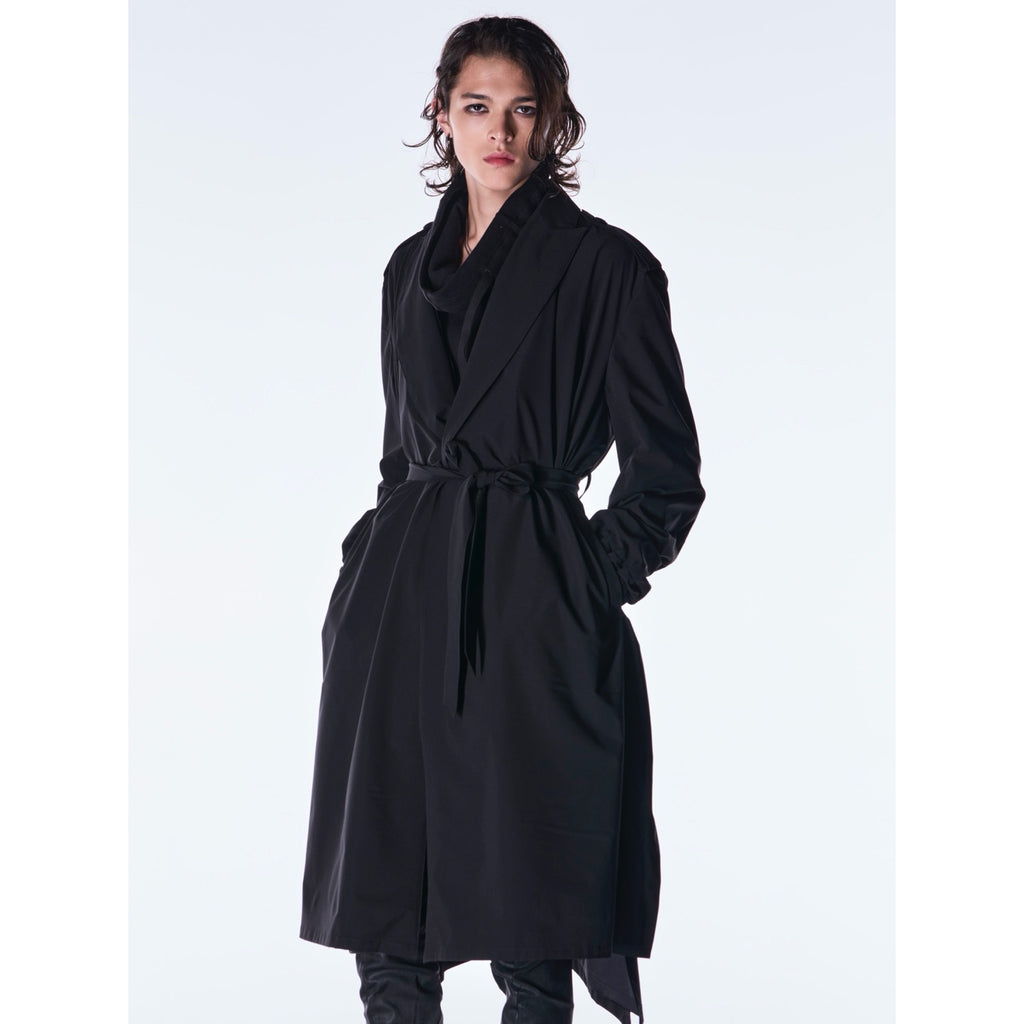 kiryuyrik(キリュウキリュウ)Taffeta DrapeChesterCoat / Black – ANRE