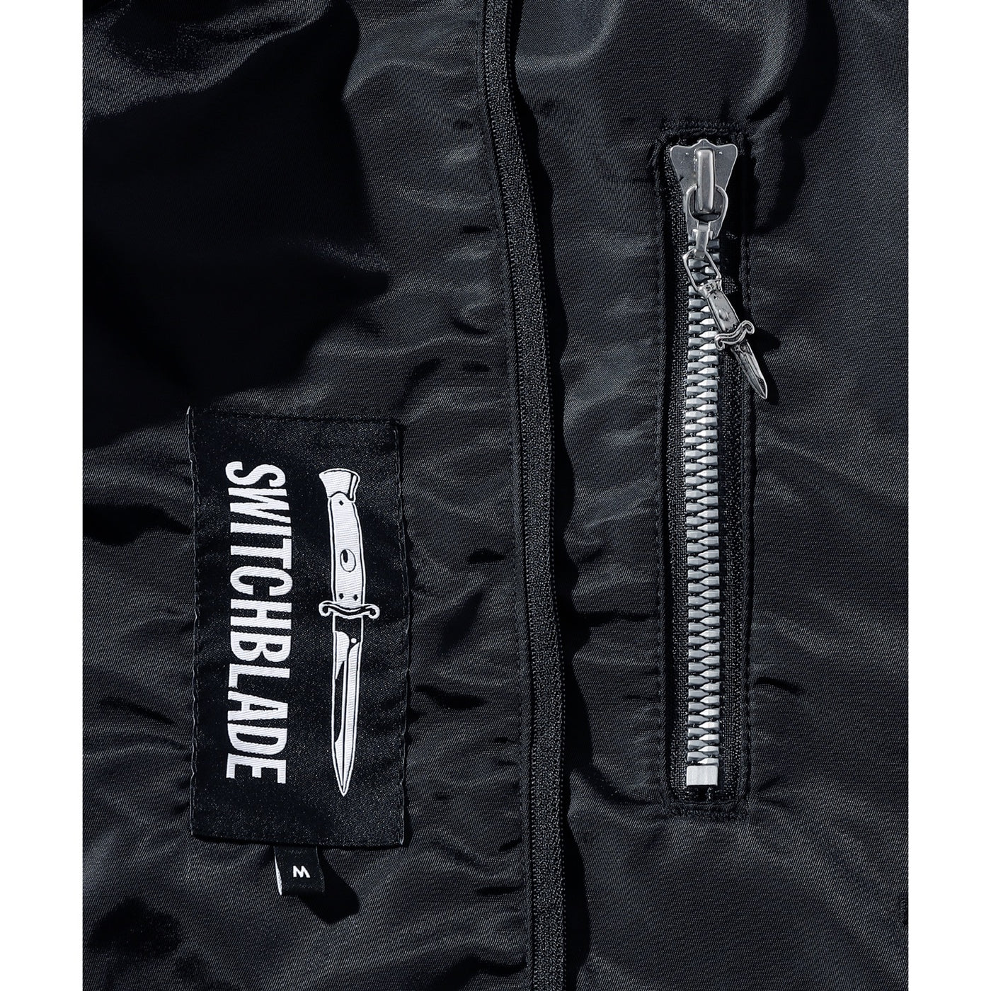 FAKE LAYERED NYLON JK w/HOOD / BLACK