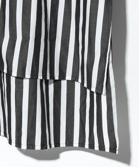 striped long shirt / WHITE/BLACK