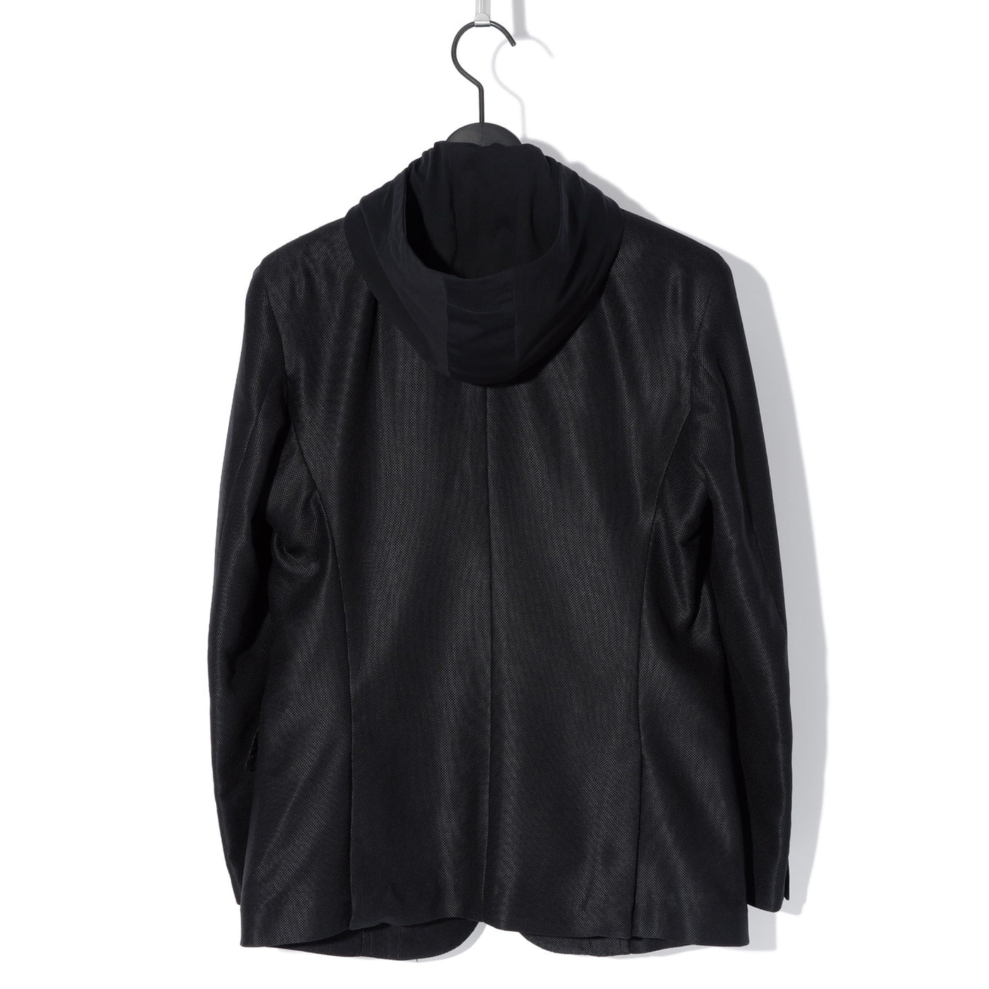 FAKE LAYERED HOODED JK / BLACK