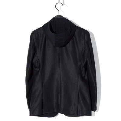 FAKE LAYERED HOODED JK / BLACK