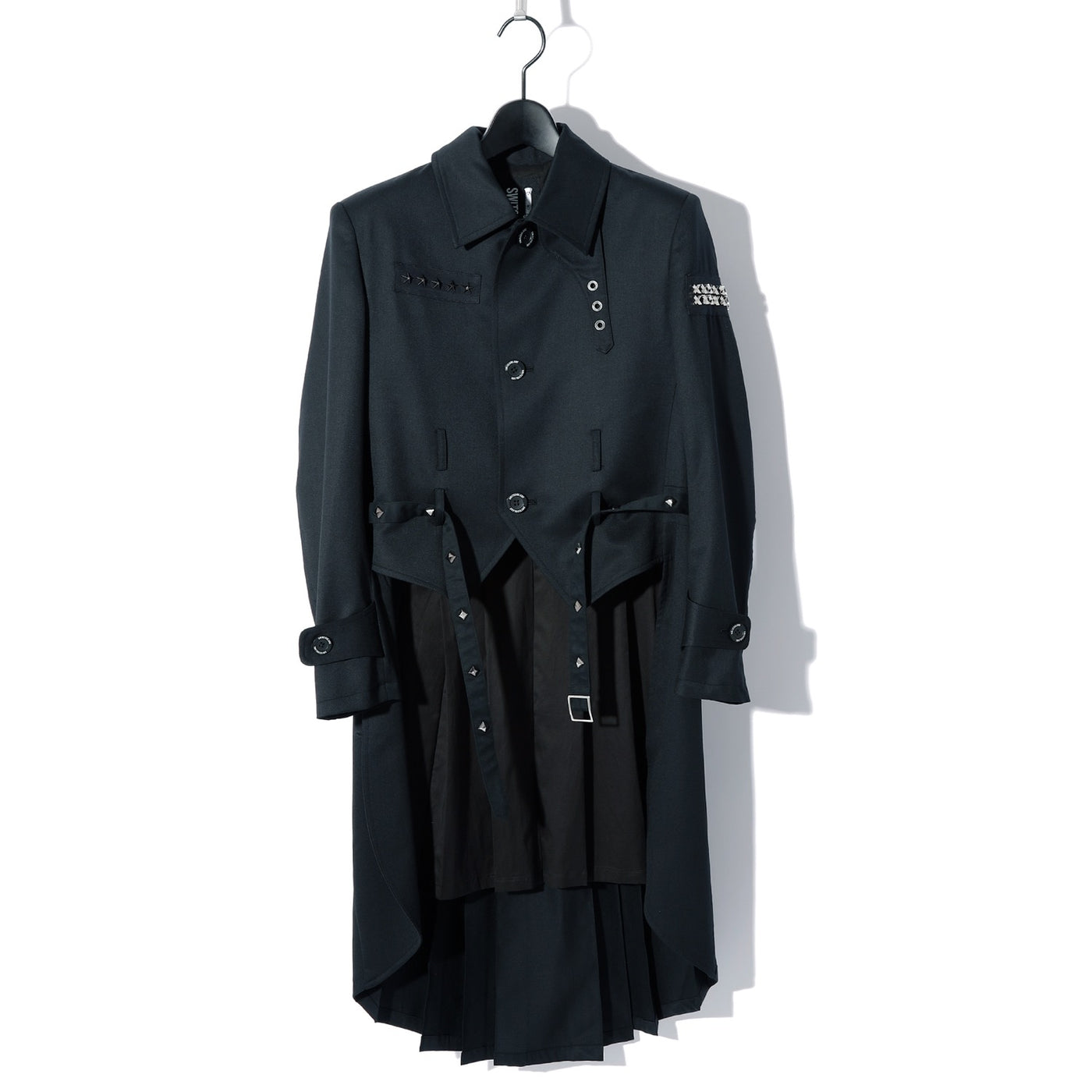 PLEATED TAILCOAT w/STUDS / BLACK