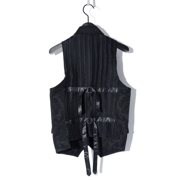 SWITCHBLADE(スイッチブレード) PEAKED LAPEL JACQUARD VEST / BLACK