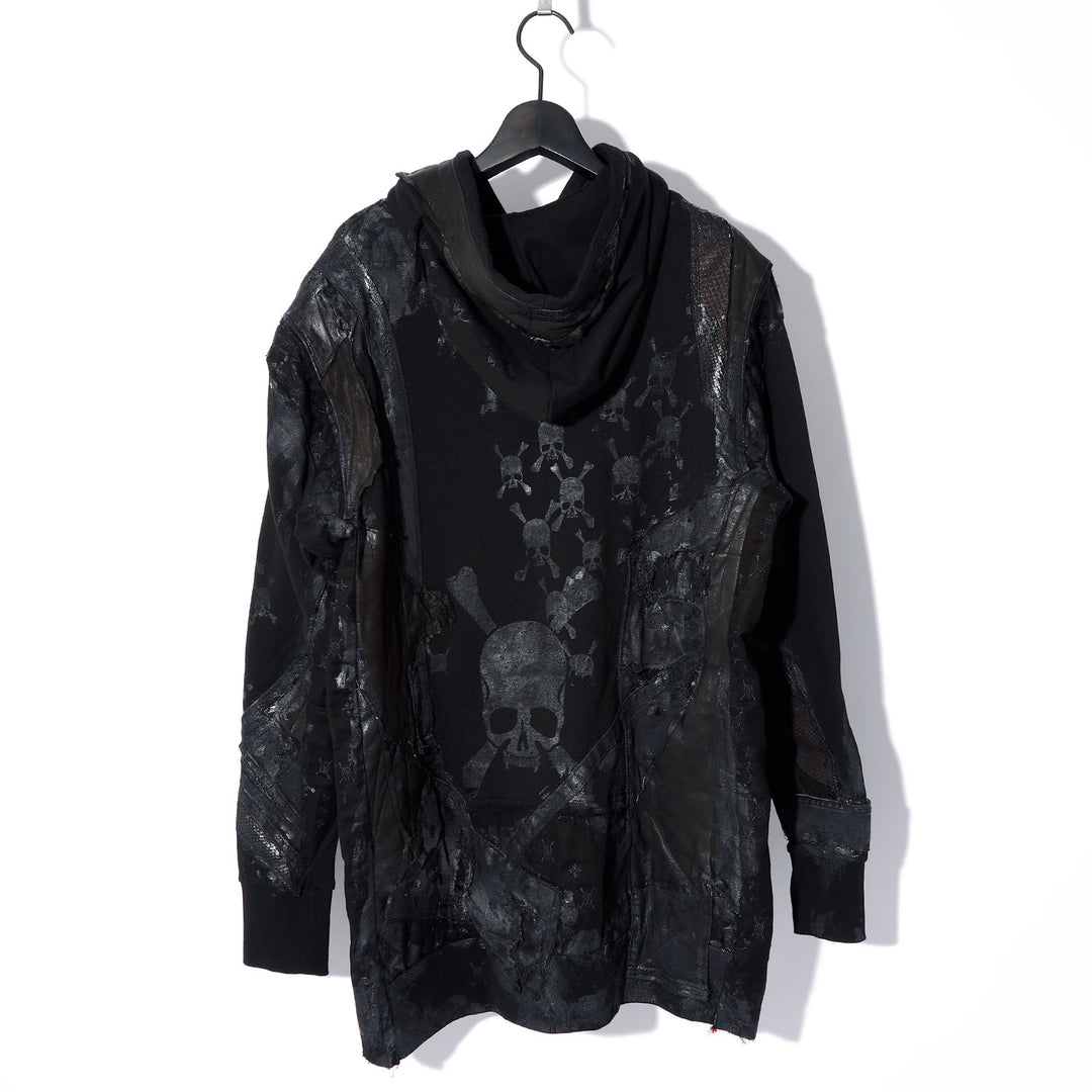 Roen(ロエン) REMAKE LEATHER DENIM MIX COATING BIG PO / BLACK