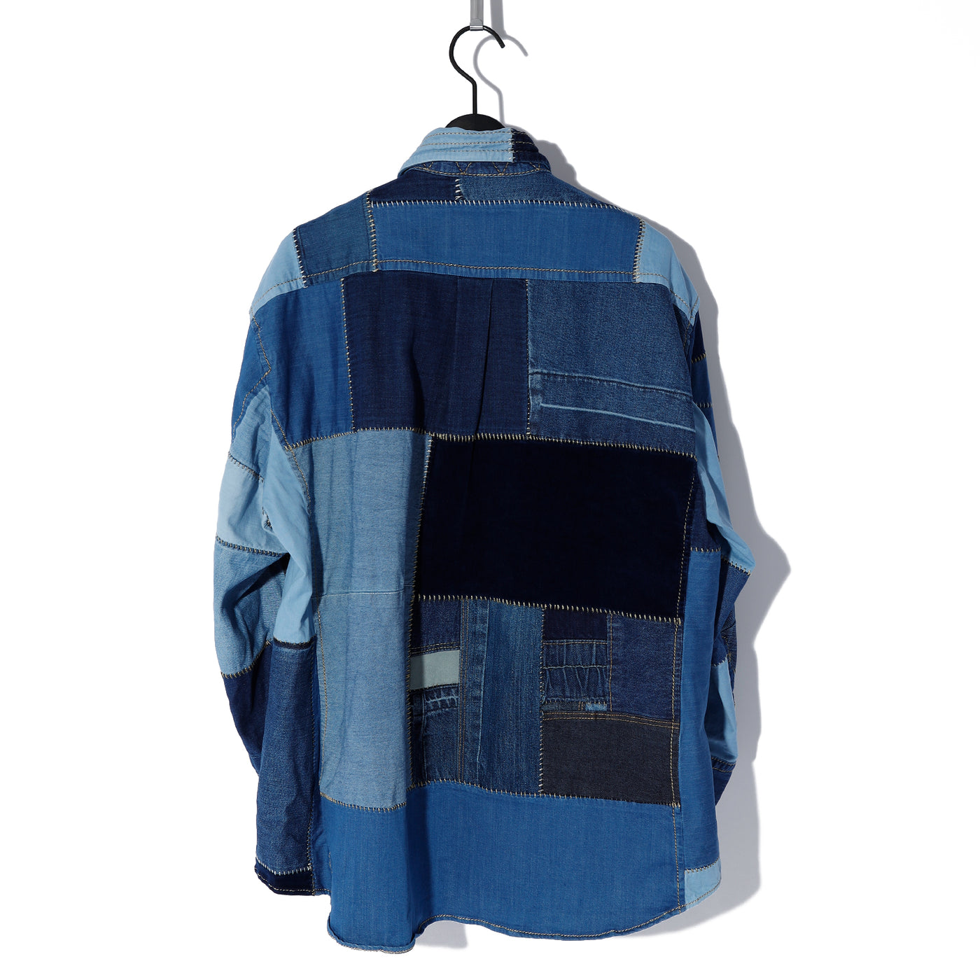 REMAKE PATCH WORK OVERSIZED SHIRT BLOUSON / A:MIX INDIGO PATCH  WORK
