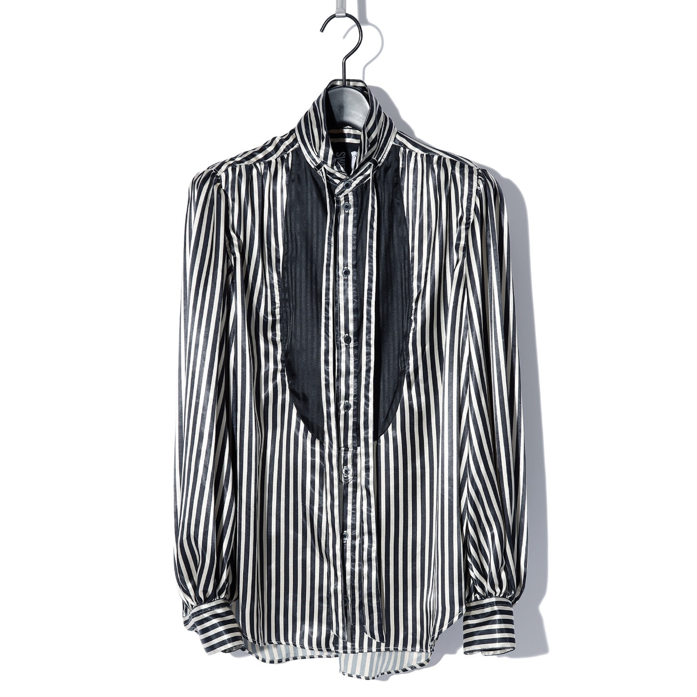 BISHOP SLEEVE STRIPED PIRATE SHIRT / BLACK STRIPE